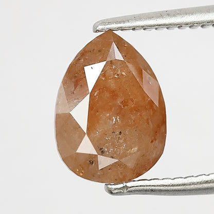 1.59 CT Pear Shape Rustic Diamond | Natural Peach Reddish Earth Mined Loose Diamond for Wedding Ring