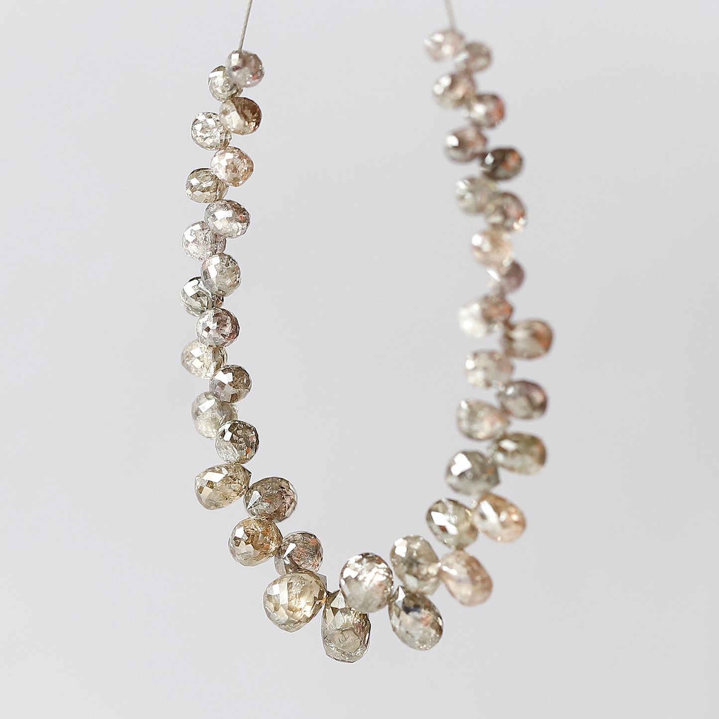 8.40 CT Earth Mined Briolette Shape Diamond Loose Natural  2.5 to 5MM Fancy Dark Brown Color Mix Lot Of Drilled Faceted Diamond For Necklace