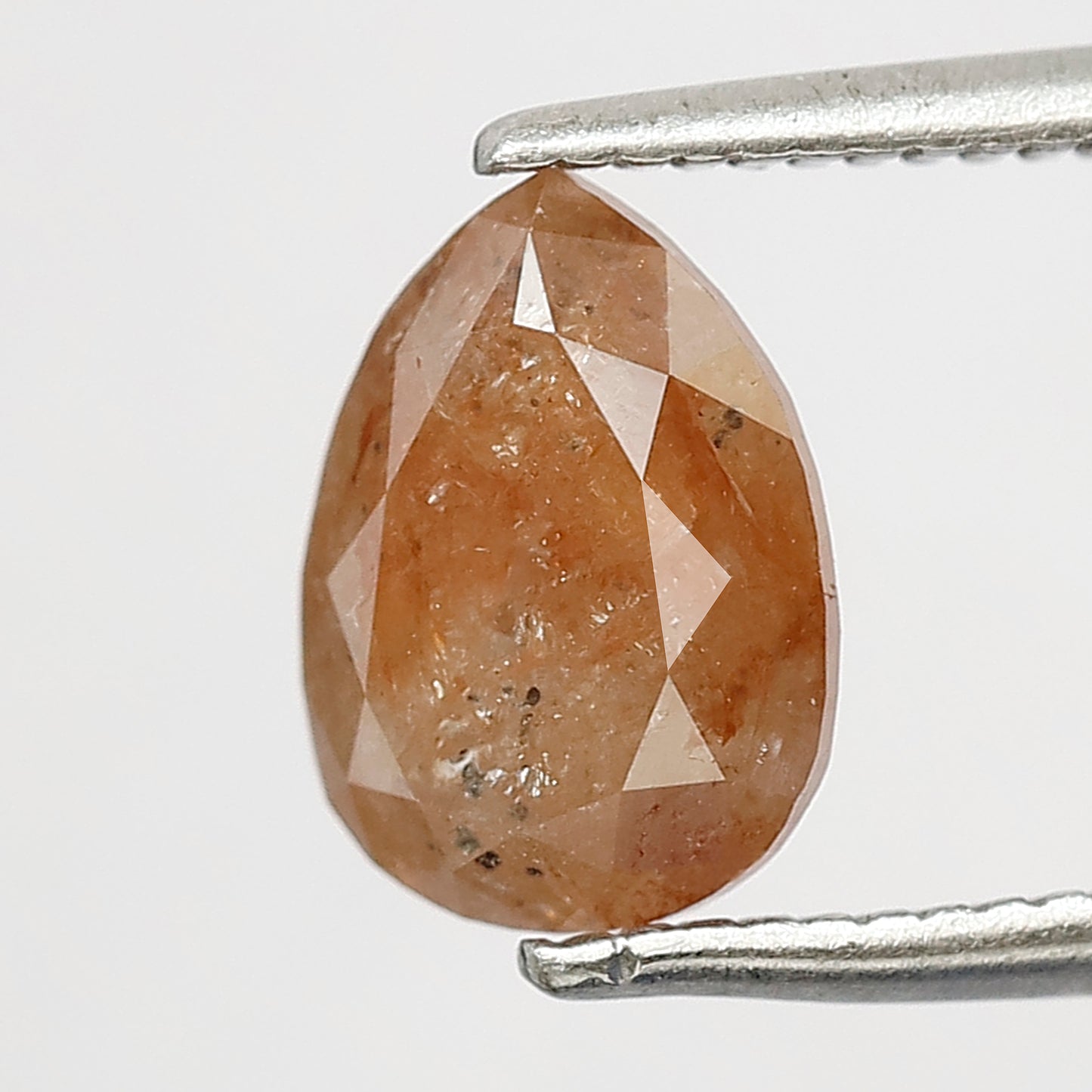 1.59 CT Pear Shape Rustic Diamond | Natural Peach Reddish Earth Mined Loose Diamond for Wedding Ring