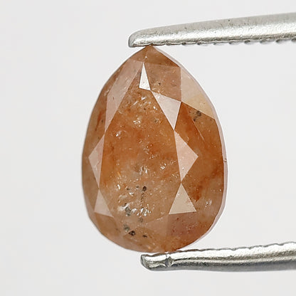 1.59 CT Pear Shape Rustic Diamond | Natural Peach Reddish Earth Mined Loose Diamond for Wedding Ring
