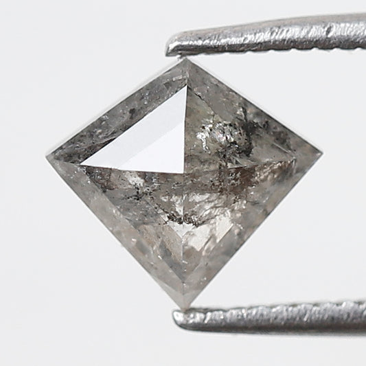1.15 CT Kite Shape Salt and Pepper Diamond, Natural Gray Black Loose Diamond, Conflict Free Earth Mined Ring Stone