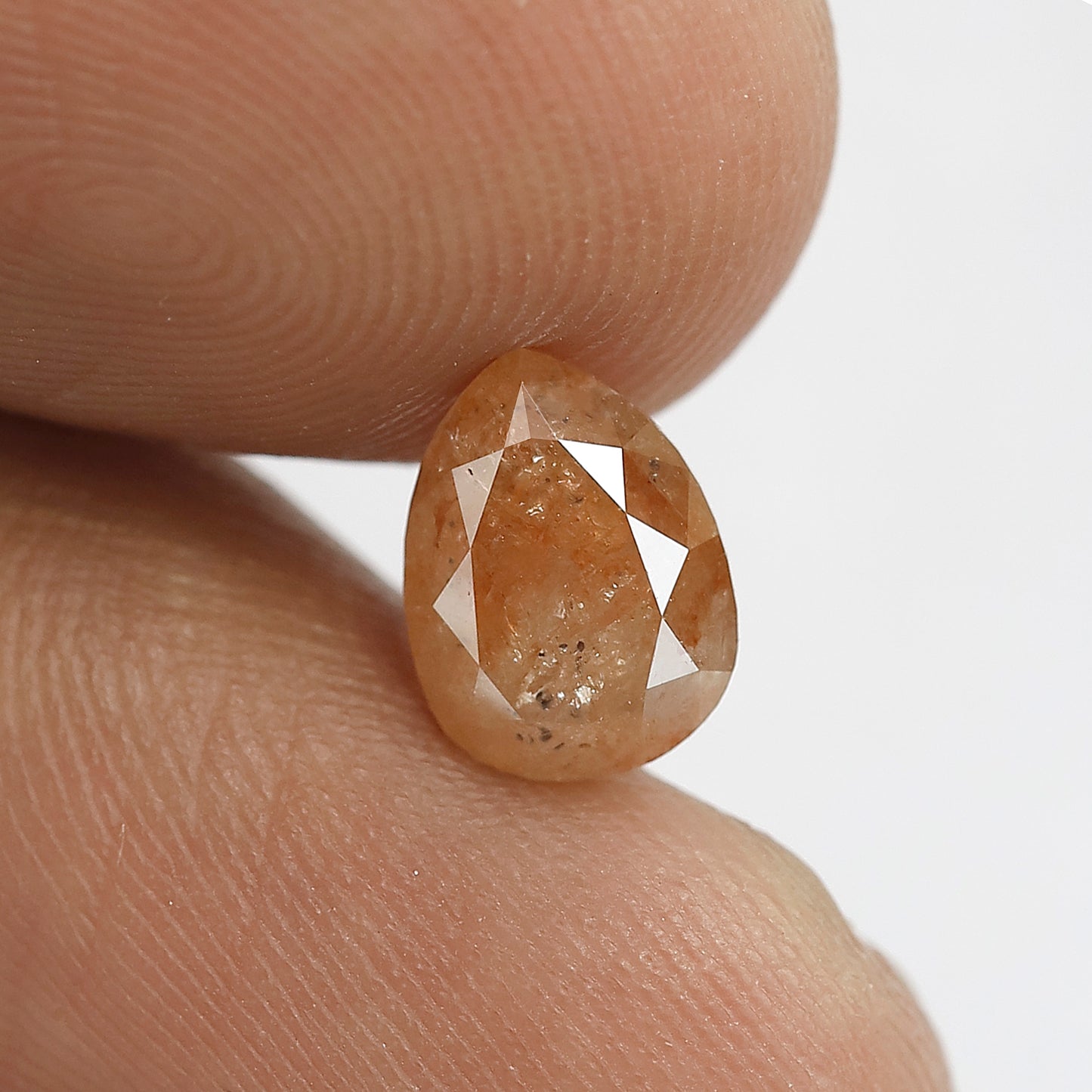 1.59 CT Pear Shape Rustic Diamond | Natural Peach Reddish Earth Mined Loose Diamond for Wedding Ring