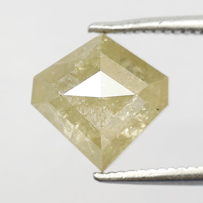 Geometric cut Loose Rustic Diamond 2.19 CT | Natural Yellow Ethical Earth Mined Diamond for Engagement Ring