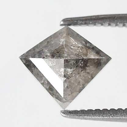 1.15 CT Kite Shape Salt and Pepper Diamond, Natural Gray Black Loose Diamond, Conflict Free Earth Mined Ring Stone