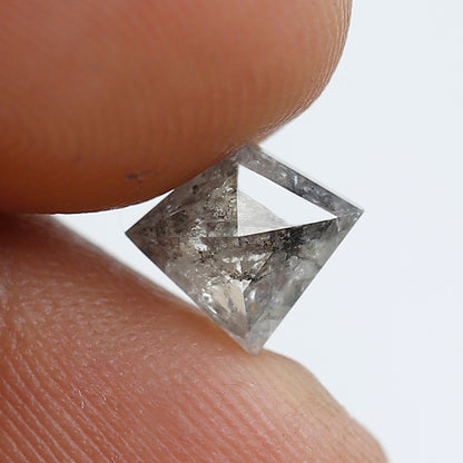 1.15 CT Kite Shape Salt and Pepper Diamond, Natural Gray Black Loose Diamond, Conflict Free Earth Mined Ring Stone