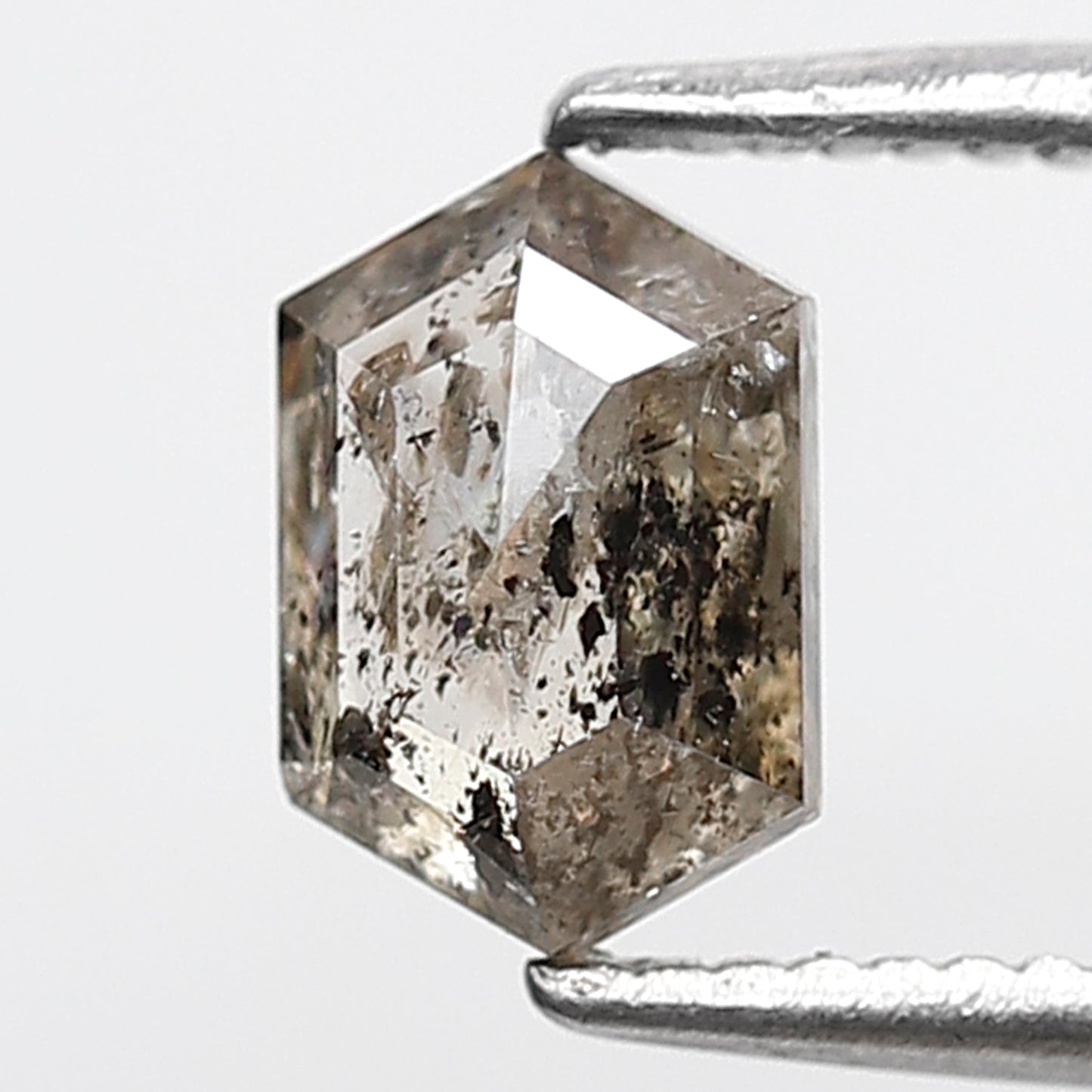 0.80 CT Natural Hexagon Loose Diamond, 6.90 mm Ethical Salt and Pepper Diamond For Making Bridal Jewelry