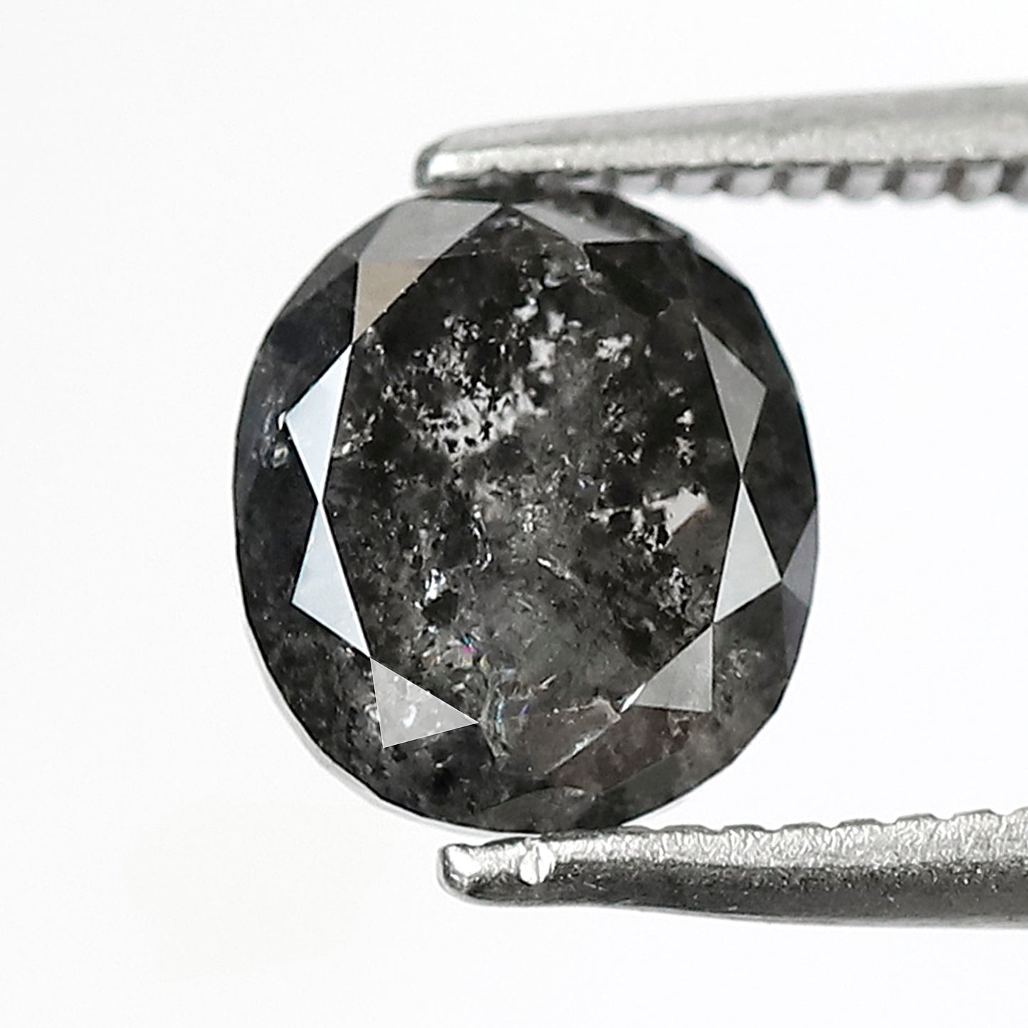 Ethical Salt and Pepper Diamond Oval Cut 1.96 CT – Gray Black Loose Diamond for Engagement Ring Setting