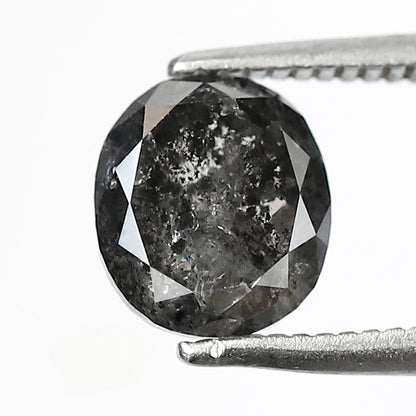 Ethical Salt and Pepper Diamond Oval Cut 1.96 CT – Gray Black Loose Diamond for Engagement Ring Setting