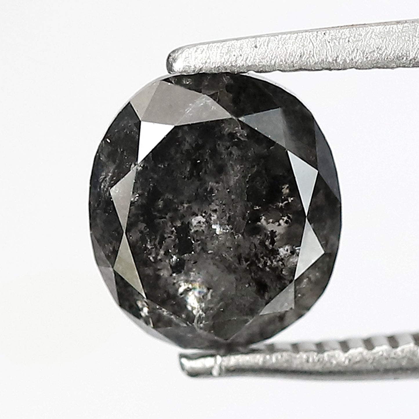 Ethical Salt and Pepper Diamond Oval Cut 1.96 CT – Gray Black Loose Diamond for Engagement Ring Setting