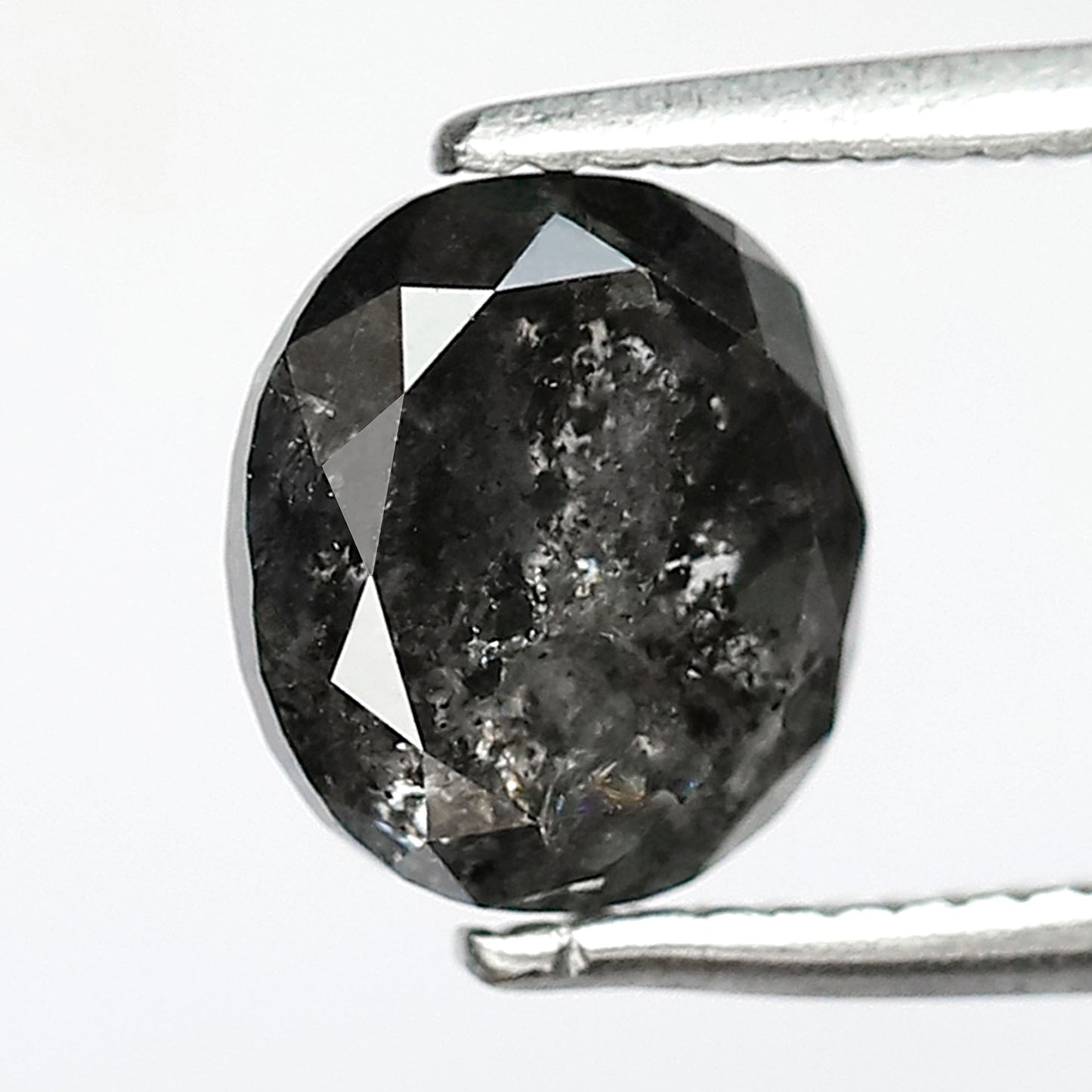 Ethical Salt and Pepper Diamond Oval Cut 1.96 CT – Gray Black Loose Diamond for Engagement Ring Setting