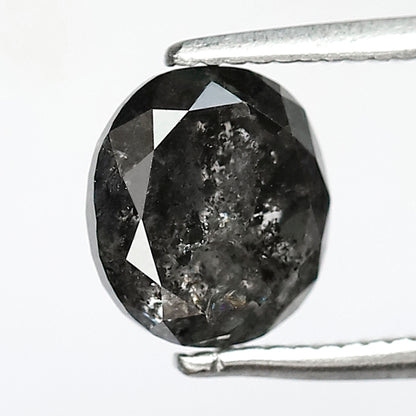 Ethical Salt and Pepper Diamond Oval Cut 1.96 CT – Gray Black Loose Diamond for Engagement Ring Setting