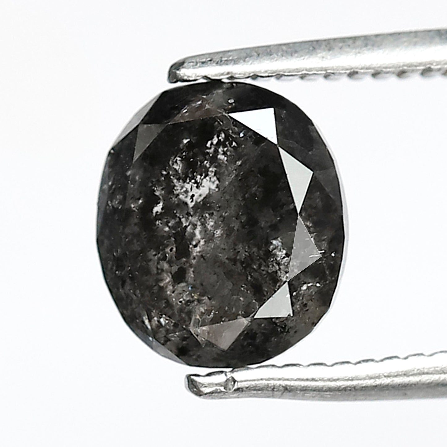 Ethical Salt and Pepper Diamond Oval Cut 1.96 CT – Gray Black Loose Diamond for Engagement Ring Setting