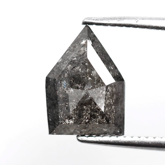 2.22 Ct Geometric cut Salt and Pepper Diamond, Natural Gray Black Loose Diamond, Ethical Earth Mined Wedding Band Stone