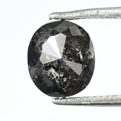 Ethical Salt and Pepper Diamond Oval Cut 1.96 CT – Gray Black Loose Diamond for Engagement Ring Setting