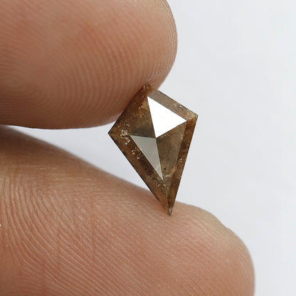 1.08 Carat Kite Shape Loose Rustic Diamond | Natural Brownish Gray Earth Mined Diamond for Pendant & Wedding Band