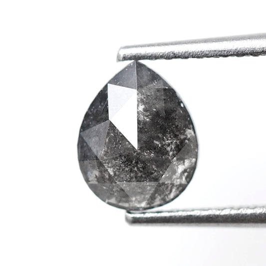 0.83 Ct Pear Shape Salt and Pepper Diamond, Blackish Gray Natural Loose Diamond, Conflict Free Engagement Ring Stone