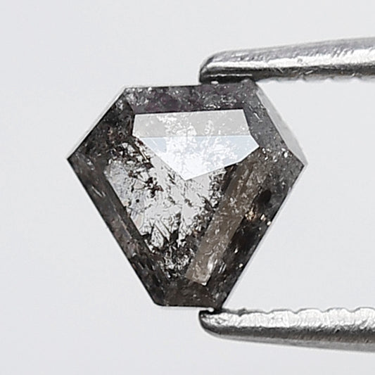 Natural Geometric cut 0.59 CT Earth Mined Diamond, 5.20 x 5.50 mm Salt and Pepper Loose Diamond For Custom Jewelry