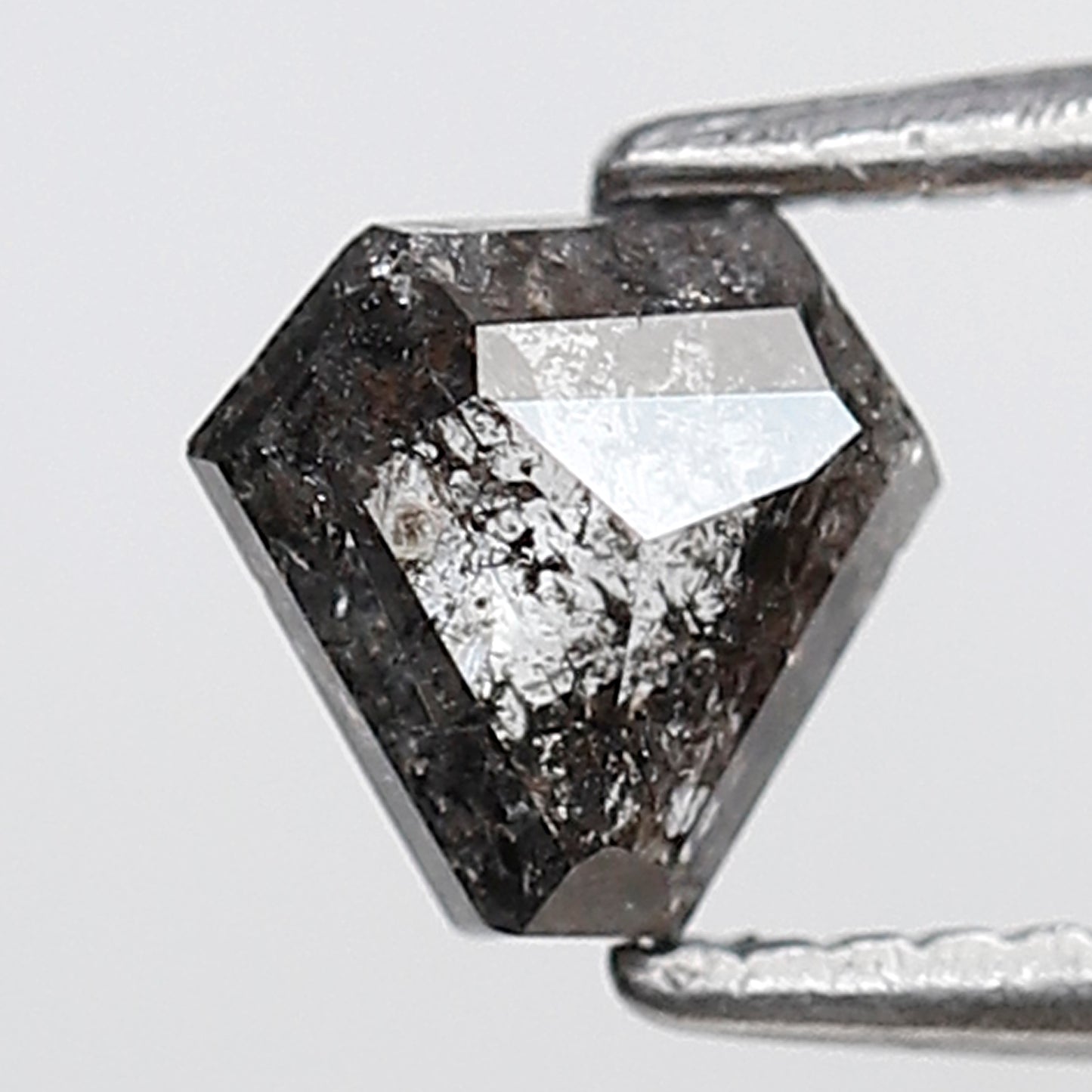 Natural Geometric cut 0.59 CT Earth Mined Diamond, 5.20 x 5.50 mm Salt and Pepper Loose Diamond For Custom Jewelry