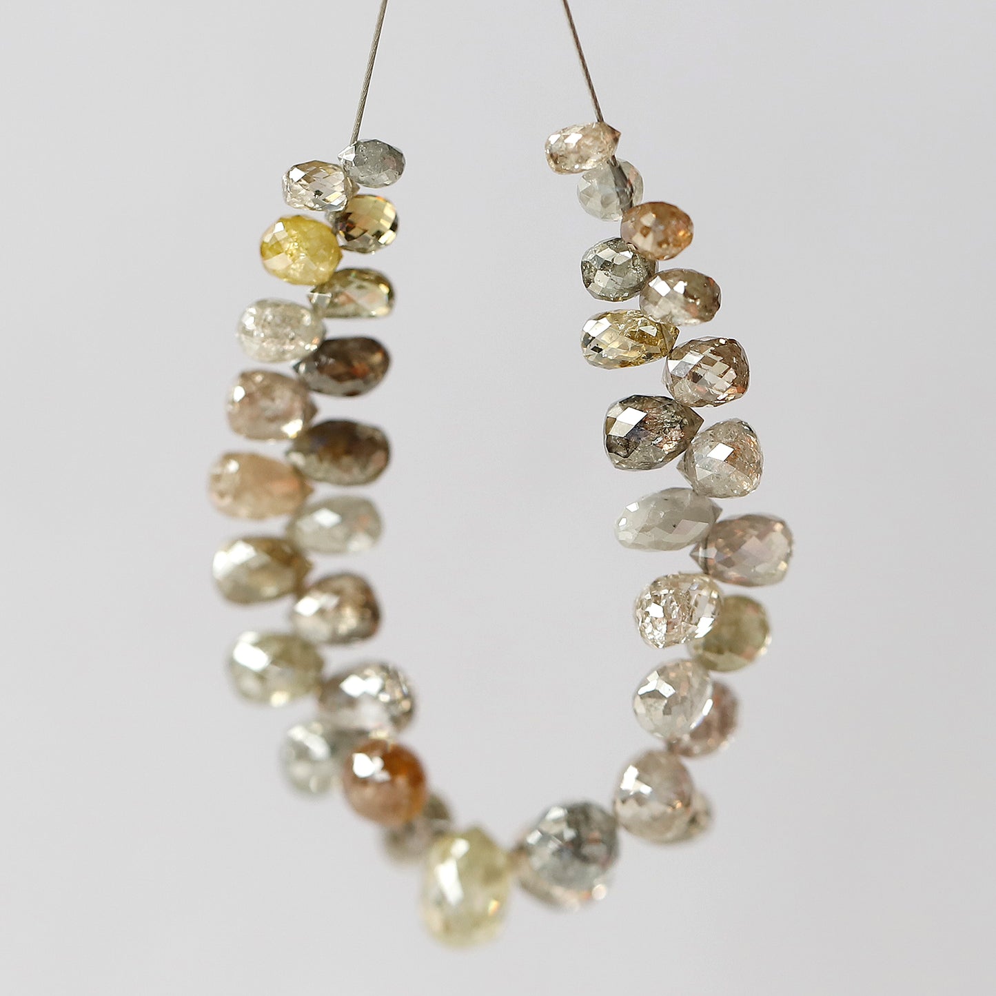 2.5 to 5.5 MM Loose Natural Fancy Multi Colored 10.37 CT Perfect Full Faceted Briolette Shape Diamond For Customize Jewelry Christmas Gift