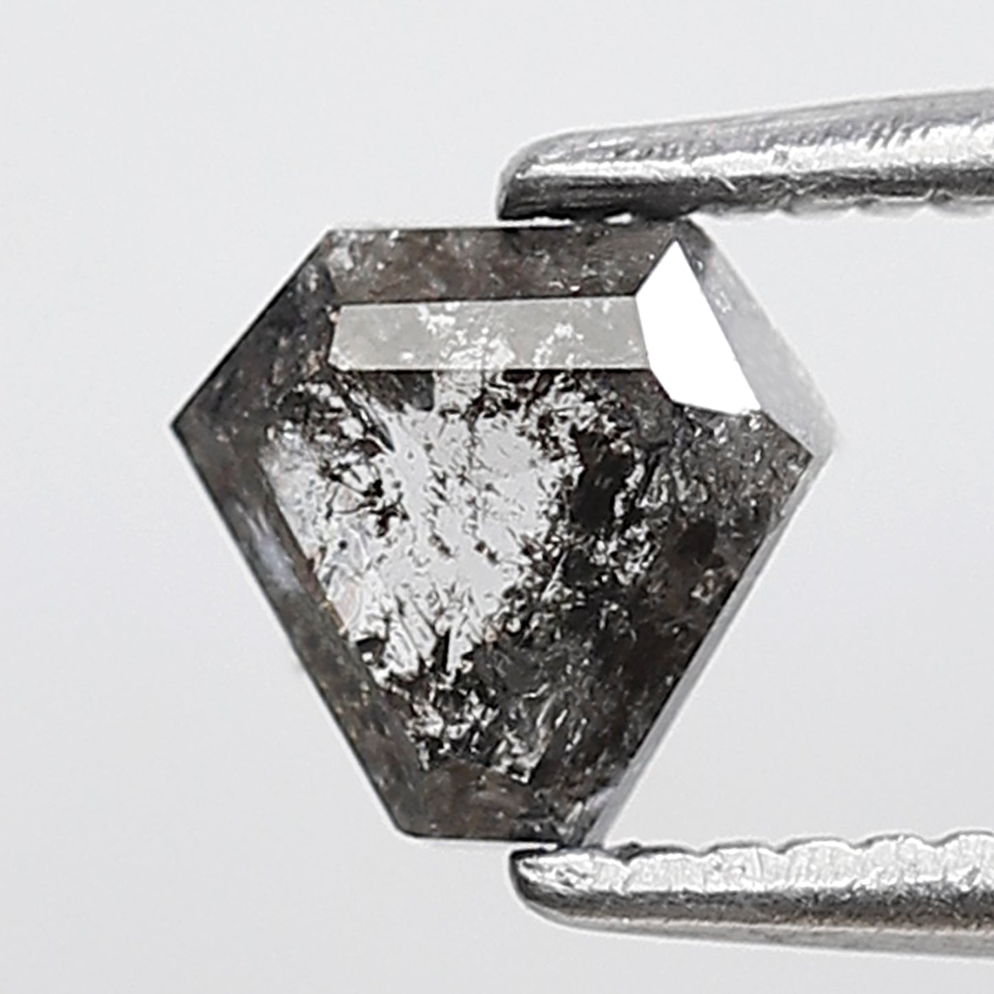 Natural Geometric cut 0.59 CT Earth Mined Diamond, 5.20 x 5.50 mm Salt and Pepper Loose Diamond For Custom Jewelry