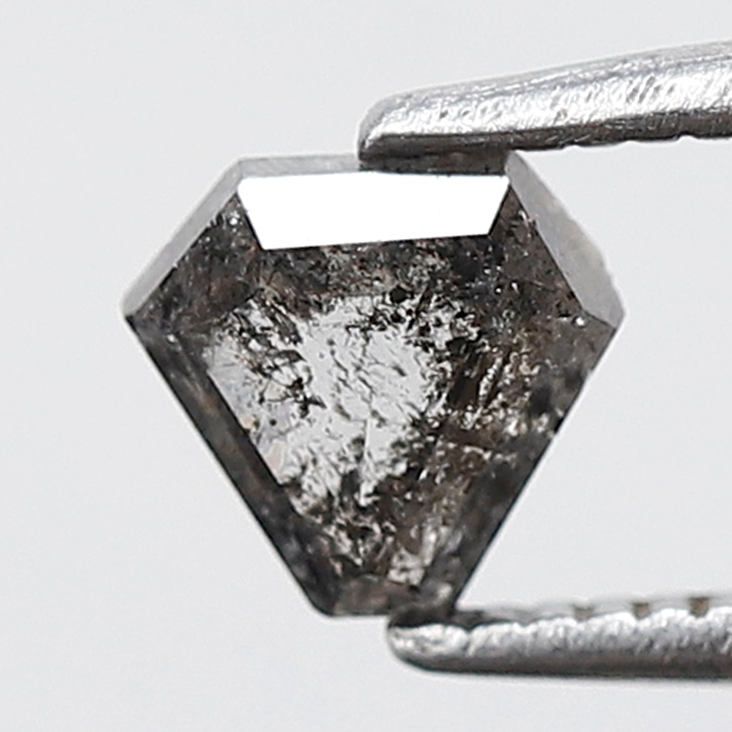 Natural Geometric cut 0.59 CT Earth Mined Diamond, 5.20 x 5.50 mm Salt and Pepper Loose Diamond For Custom Jewelry