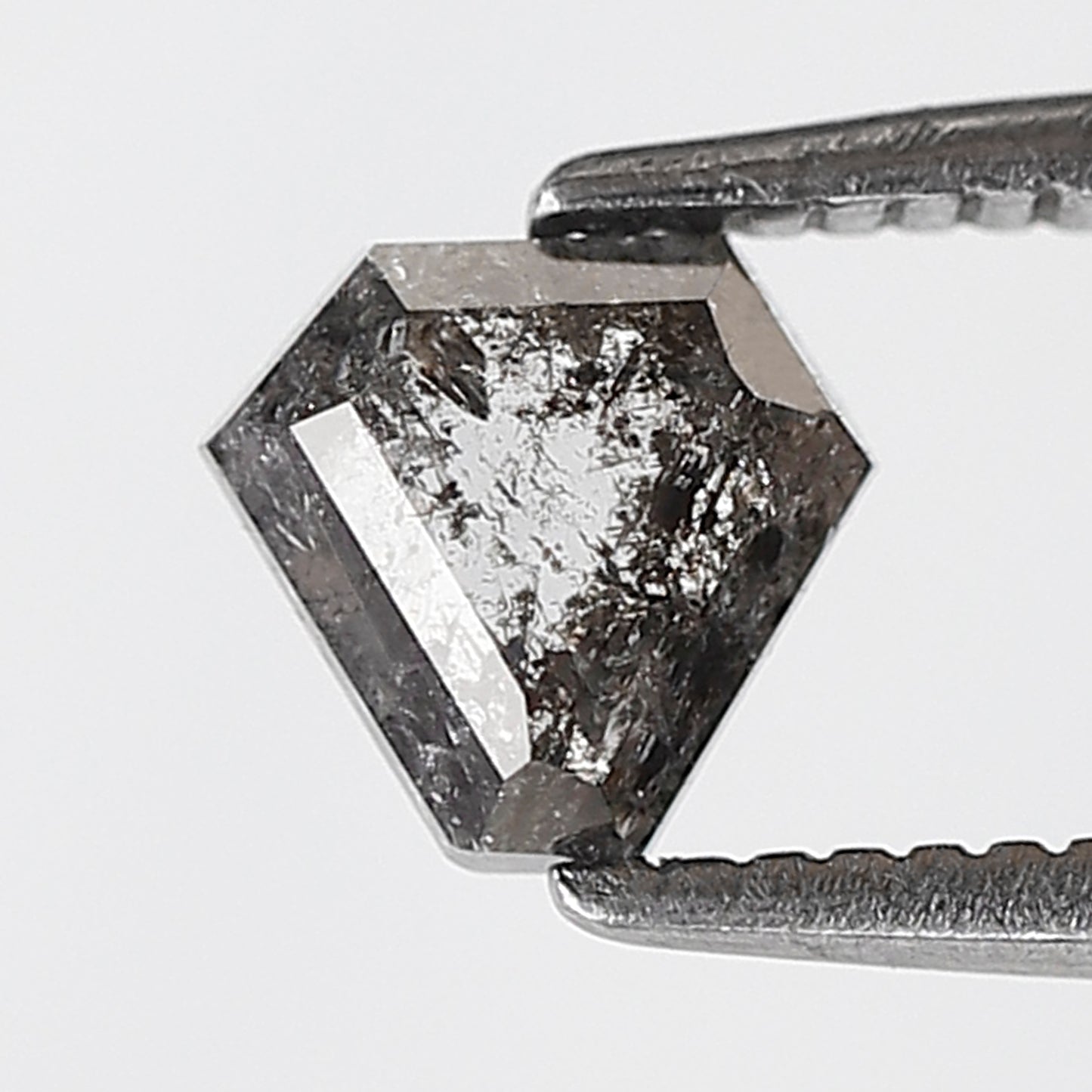 Natural Geometric cut 0.59 CT Earth Mined Diamond, 5.20 x 5.50 mm Salt and Pepper Loose Diamond For Custom Jewelry