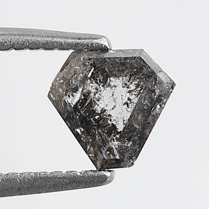Natural Geometric cut 0.59 CT Earth Mined Diamond, 5.20 x 5.50 mm Salt and Pepper Loose Diamond For Custom Jewelry