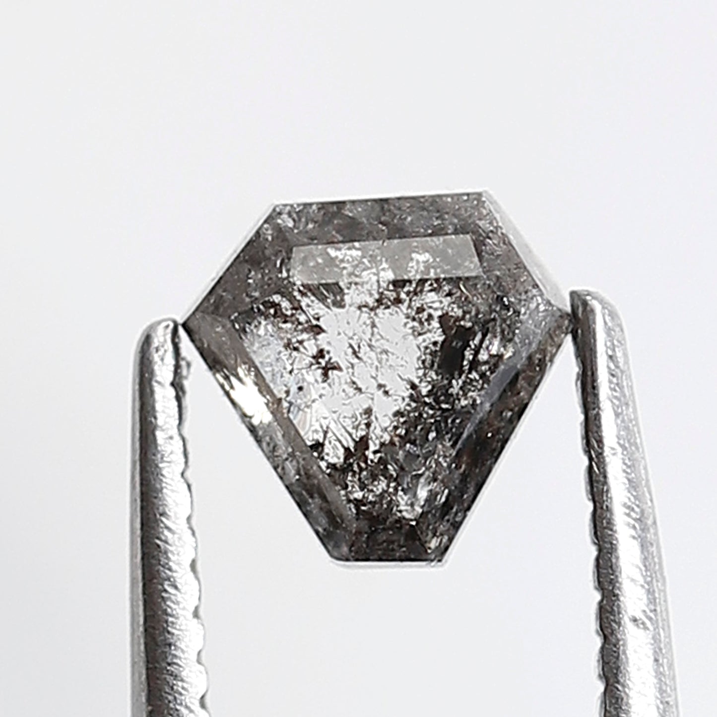Natural Geometric cut 0.59 CT Earth Mined Diamond, 5.20 x 5.50 mm Salt and Pepper Loose Diamond For Custom Jewelry