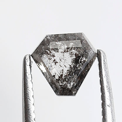 Natural Geometric cut 0.59 CT Earth Mined Diamond, 5.20 x 5.50 mm Salt and Pepper Loose Diamond For Custom Jewelry