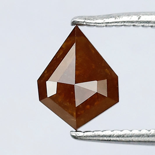 0.74 Ct Geometric Reddish Brown Rustic Diamond | 7.20 mm Natural Earth Mined Loose Diamond