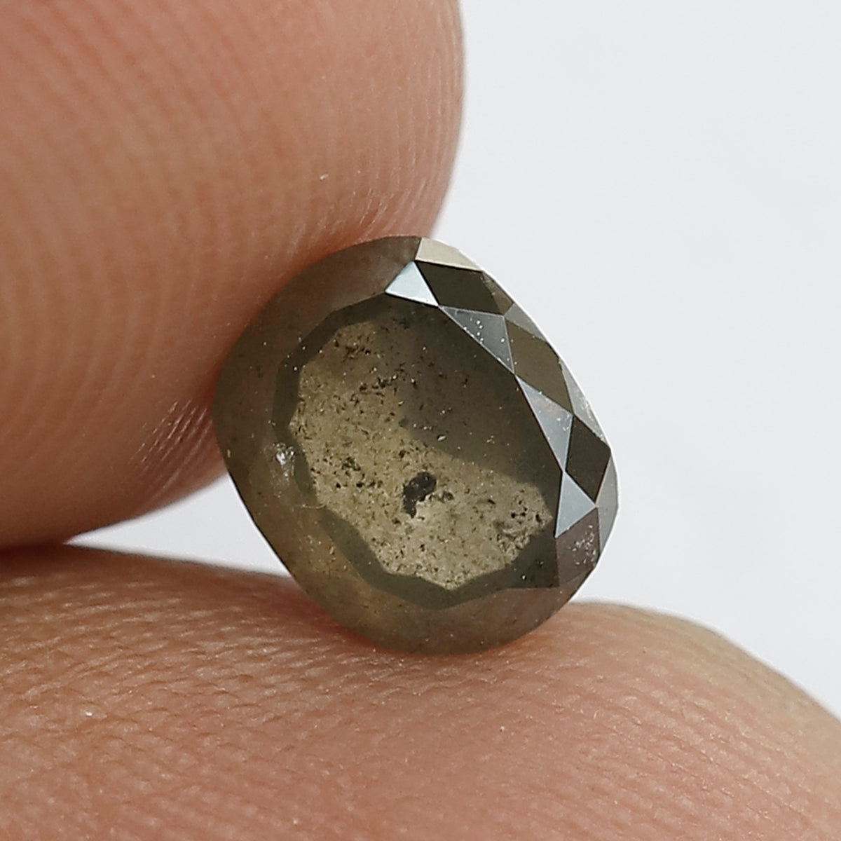 1.18 CT Oval Shape Rustic Loose Diamond, 6.50 mm Natural Greenish Ethical Diamond For Engagement Ring