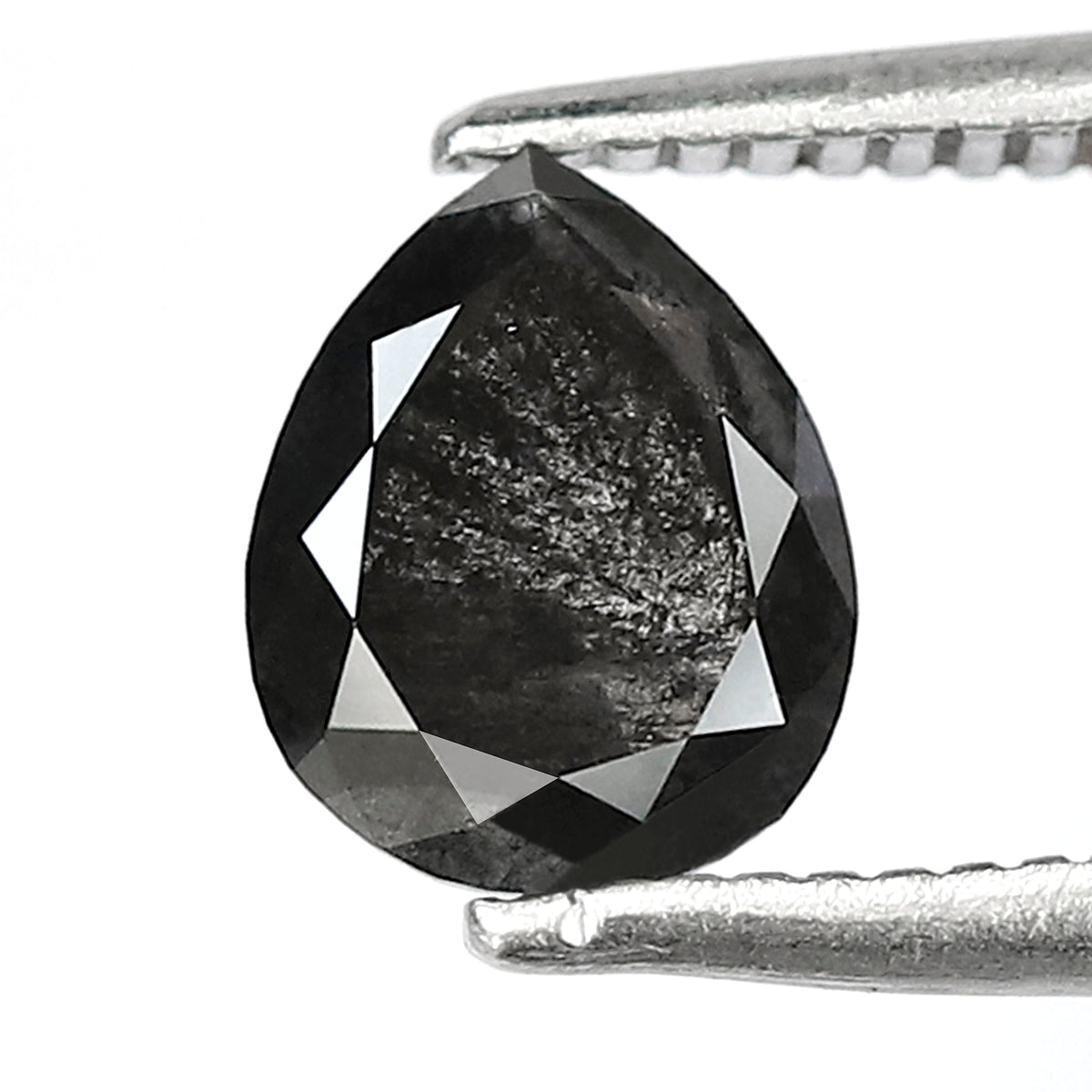 Pear Shape Salt and Pepper Diamond 0.98 Carat – Gray Black Ethical Loose Diamond for Unique Engagement Ring