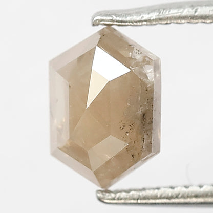 1.12 Carat Hexagon Cut Rustic Diamond | Natural Brown Ethical Loose Diamond for Bridal Jewelry