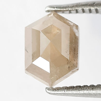 1.12 Carat Hexagon Cut Rustic Diamond | Natural Brown Ethical Loose Diamond for Bridal Jewelry