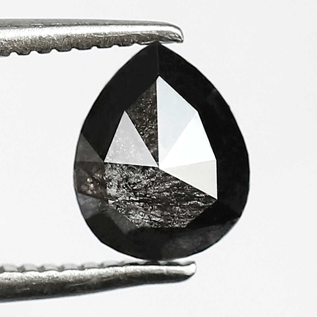 Pear Shape Salt and Pepper Diamond 0.98 Carat – Gray Black Ethical Loose Diamond for Unique Engagement Ring