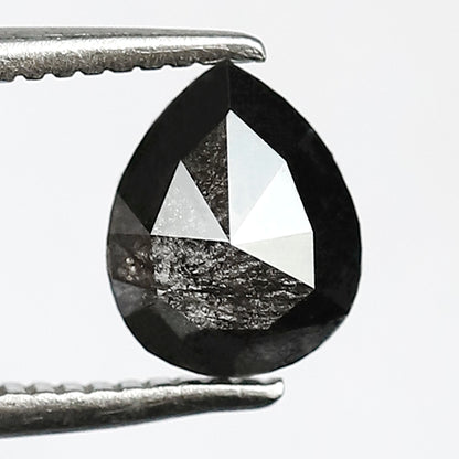Pear Shape Salt and Pepper Diamond 0.98 Carat – Gray Black Ethical Loose Diamond for Unique Engagement Ring