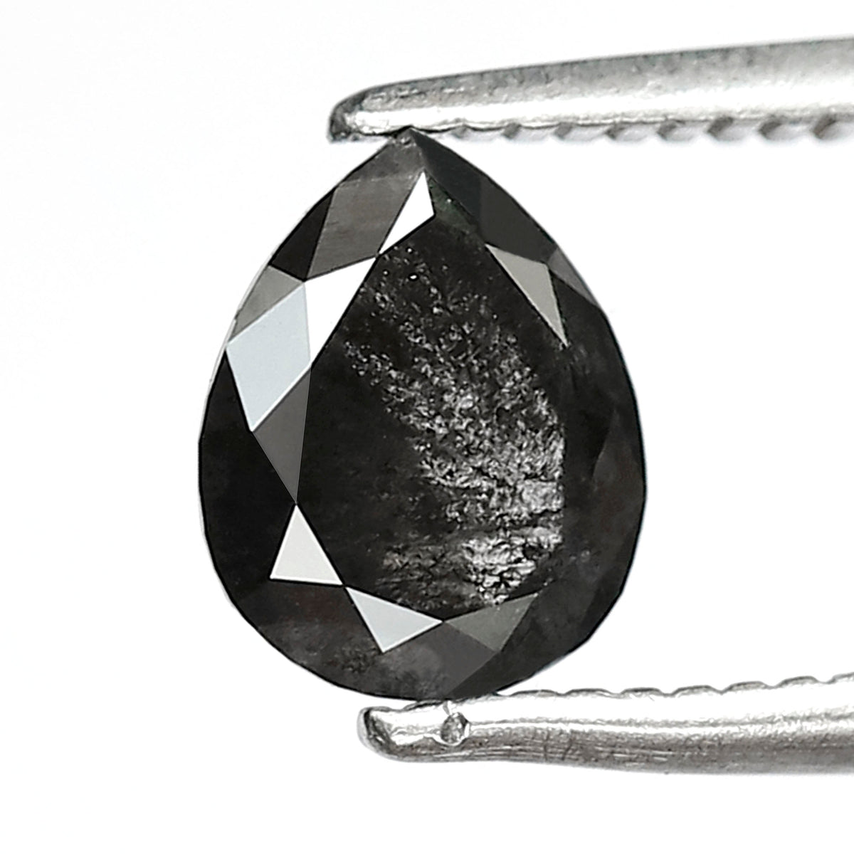 Pear Shape Salt and Pepper Diamond 0.98 Carat – Gray Black Ethical Loose Diamond for Unique Engagement Ring