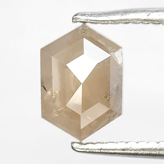 1.12 Carat Hexagon Cut Rustic Diamond | Natural Brown Ethical Loose Diamond for Bridal Jewelry