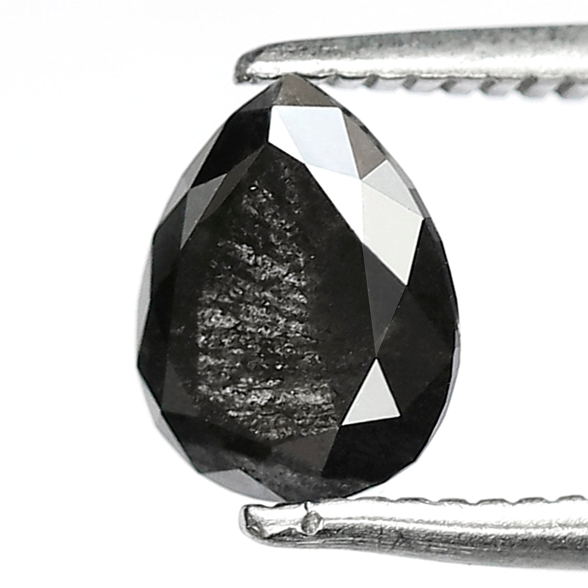 Pear Shape Salt and Pepper Diamond 0.98 Carat – Gray Black Ethical Loose Diamond for Unique Engagement Ring