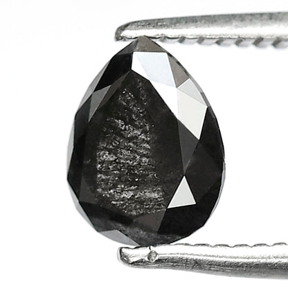 Pear Shape Salt and Pepper Diamond 0.98 Carat – Gray Black Ethical Loose Diamond for Unique Engagement Ring
