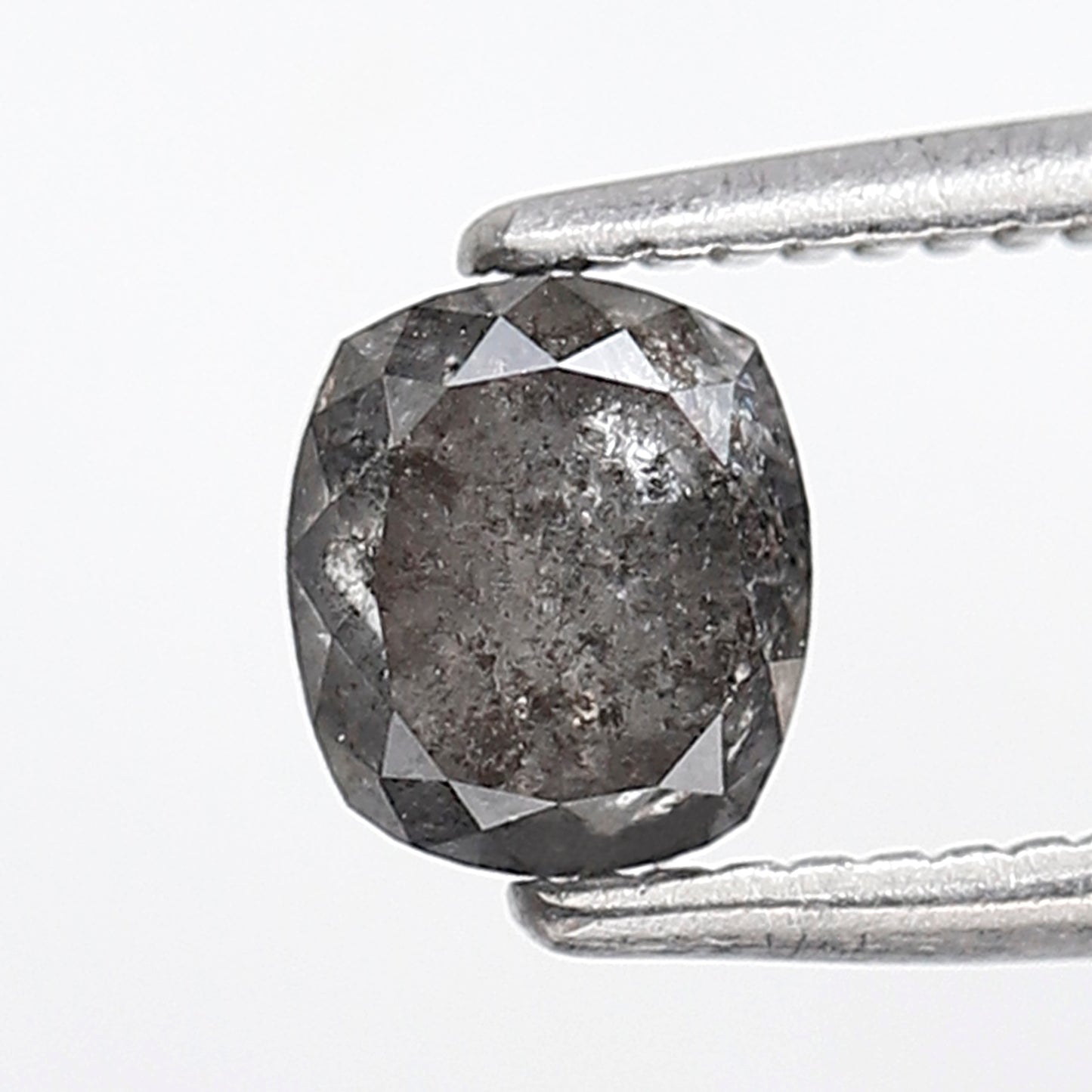 0.77 CT Oval Shape Salt and Pepper Diamond, 5.30 x 4.60 mm Natural Gray Black Loose Diamond For Wedding Ring
