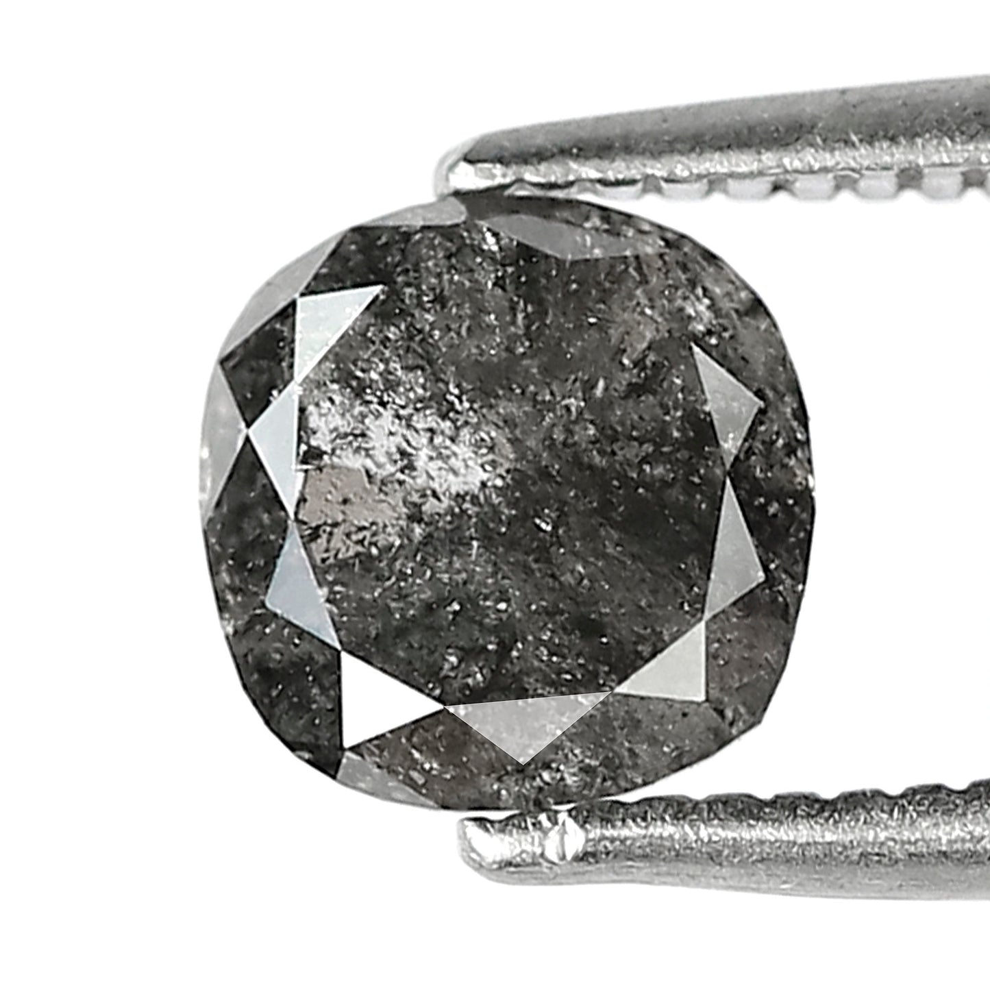 1.09 CT Ethical Salt and Pepper Diamond – Cushion Cut Natural Gray Black Diamond for Promise Ring