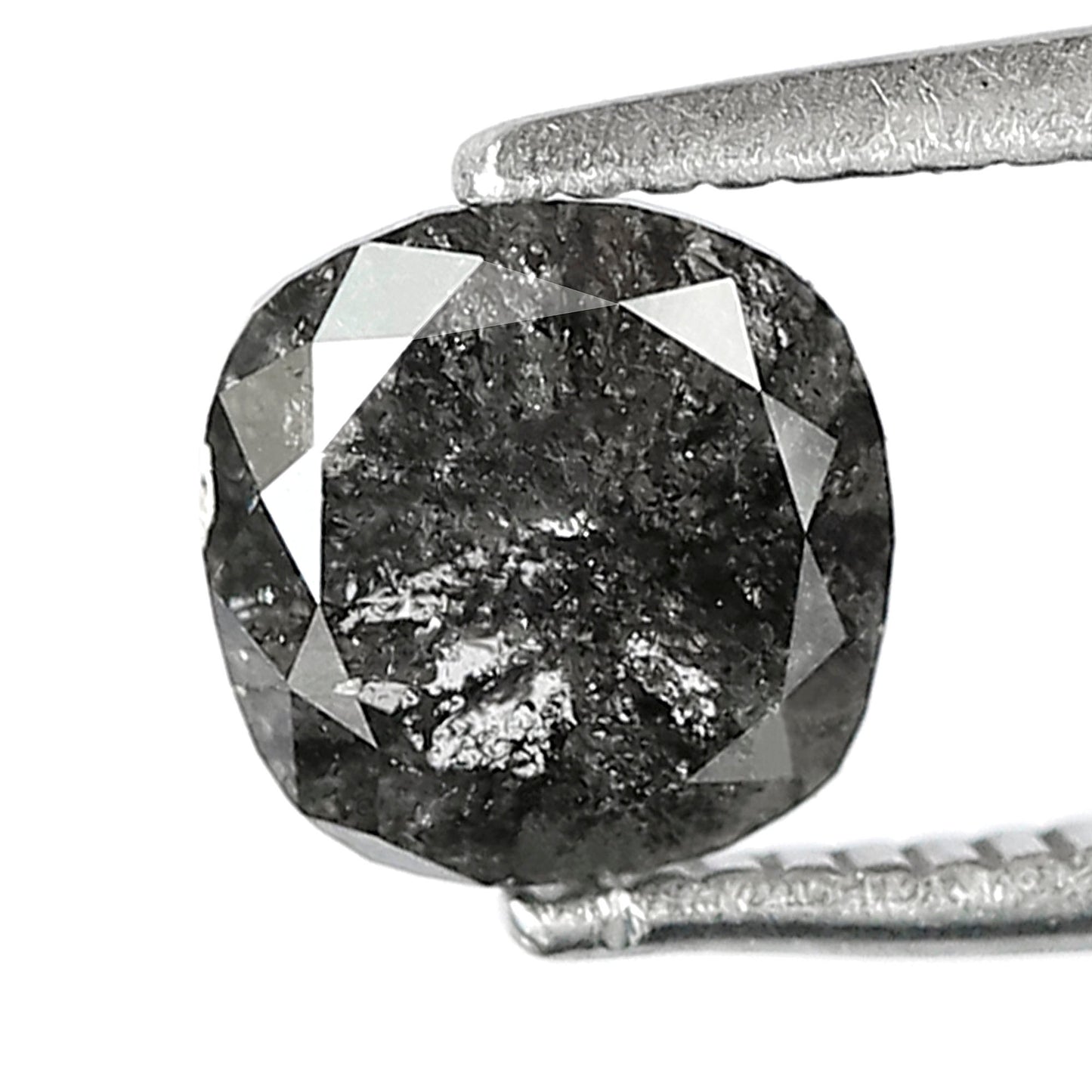 1.09 CT Ethical Salt and Pepper Diamond – Cushion Cut Natural Gray Black Diamond for Promise Ring
