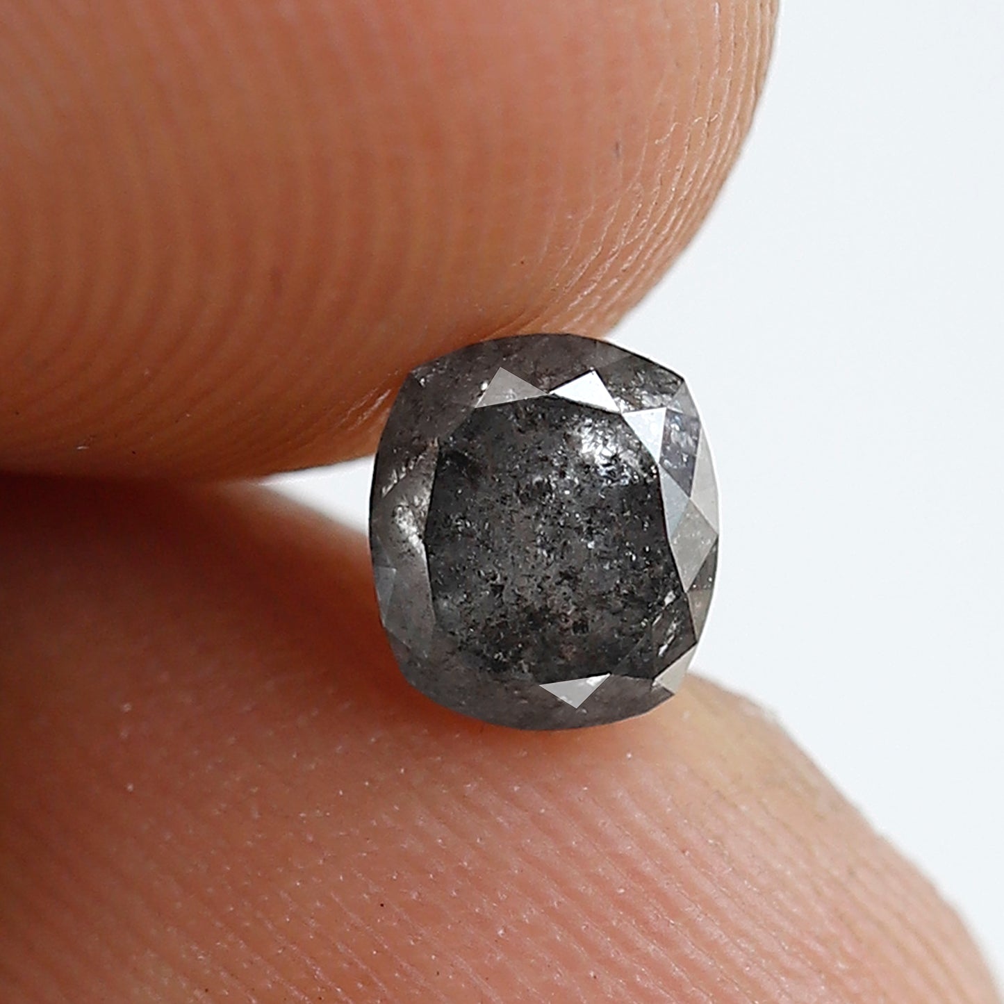 0.77 CT Oval Shape Salt and Pepper Diamond, 5.30 x 4.60 mm Natural Gray Black Loose Diamond For Wedding Ring