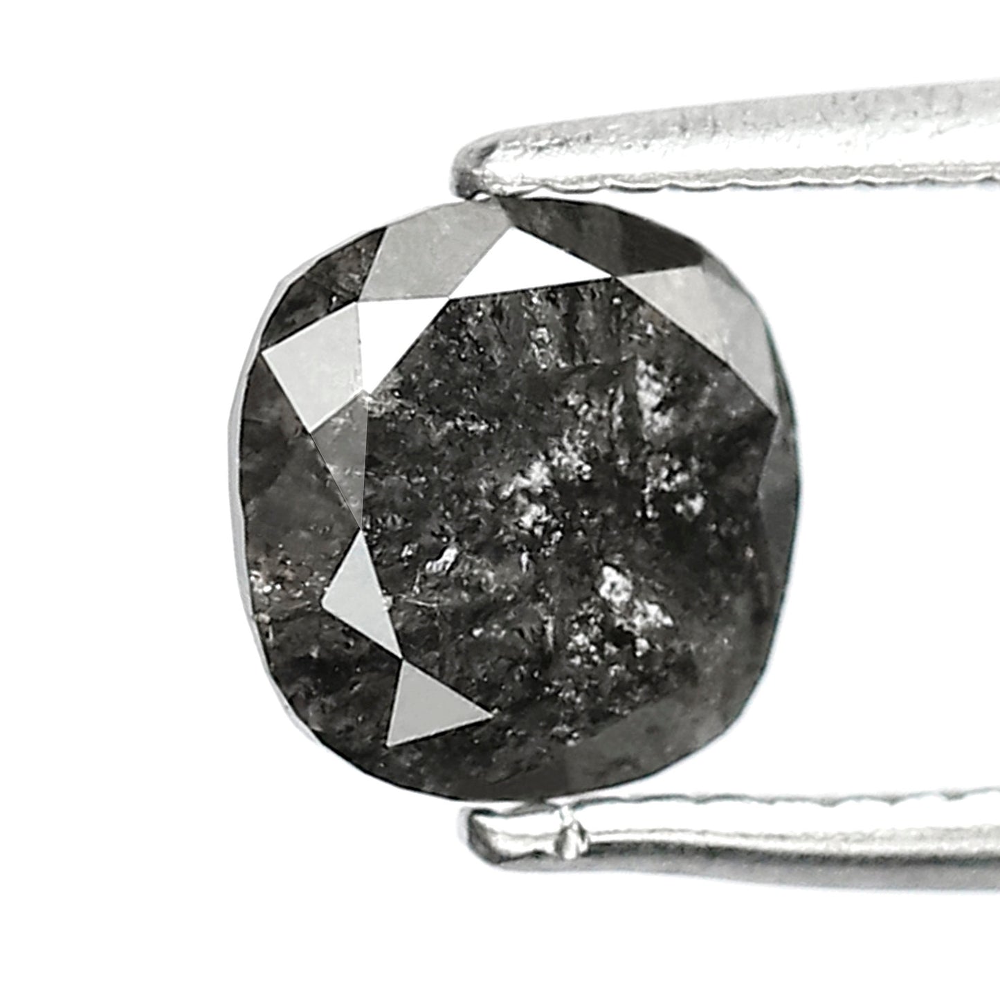 1.09 CT Ethical Salt and Pepper Diamond – Cushion Cut Natural Gray Black Diamond for Promise Ring