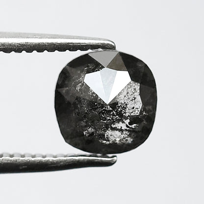 1.09 CT Ethical Salt and Pepper Diamond – Cushion Cut Natural Gray Black Diamond for Promise Ring