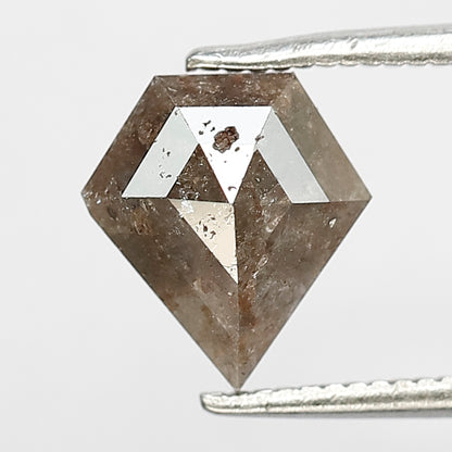 1.41 CT Pentagon Shape Rustic Diamond – Natural Earth Mined Gray Black Loose Diamond for Engagement Ring