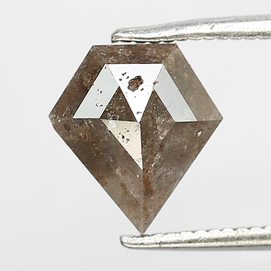 1.41 CT Pentagon Shape Rustic Diamond – Natural Earth Mined Gray Black Loose Diamond for Engagement Ring