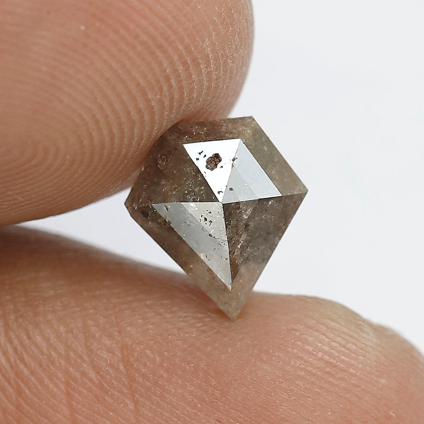 1.41 CT Pentagon Shape Rustic Diamond – Natural Earth Mined Gray Black Loose Diamond for Engagement Ring