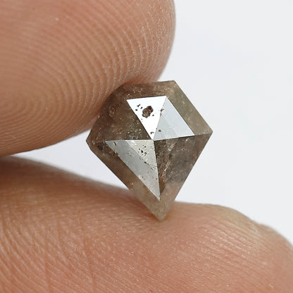 1.41 CT Pentagon Shape Rustic Diamond – Natural Earth Mined Gray Black Loose Diamond for Engagement Ring